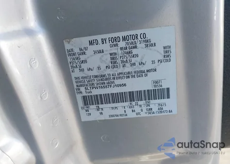 2007 Lincoln Mark Lt from USA, damaged, VIN 5LTPW16557FJ10956